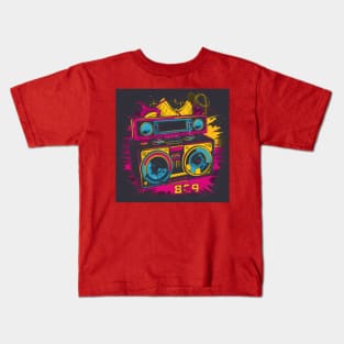 Ghetto Blaster Boom Box 80s Hip-Hop Stereo Kids T-Shirt